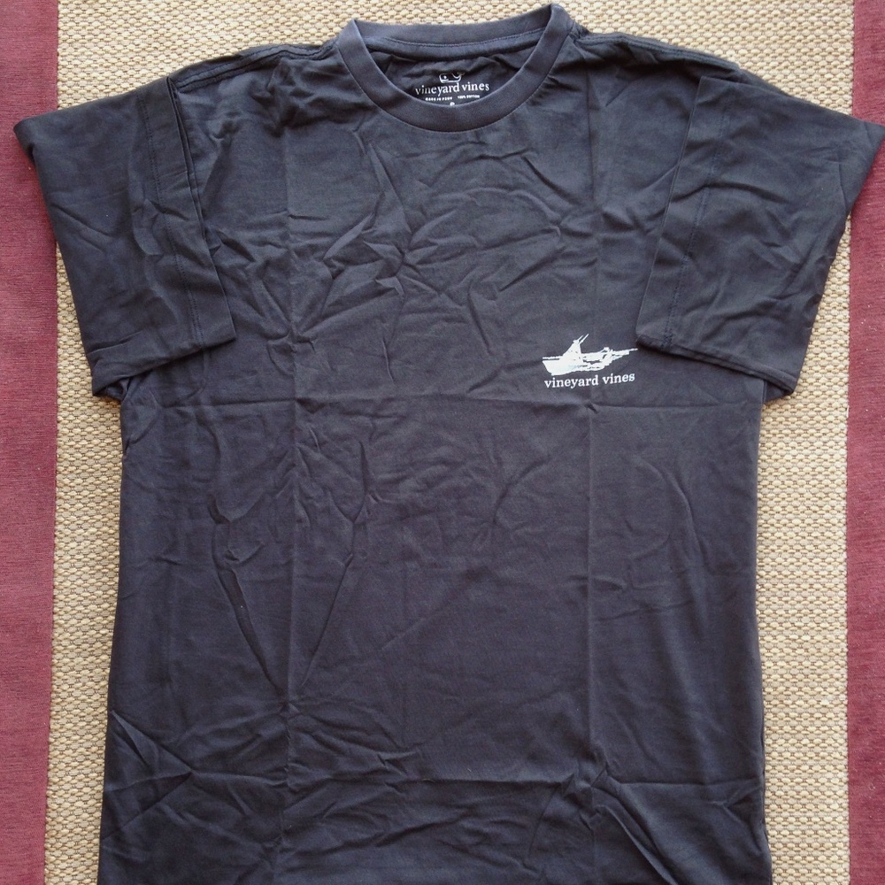 New Vineyard Vines Black Sail Boat T-Shirt